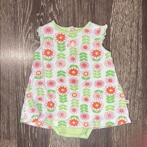 Carter’s 12 month Floral Baby Dress with Bodysuit attached springy colors